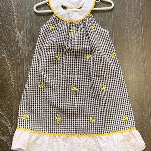 Black and white bumblebee gingham dress